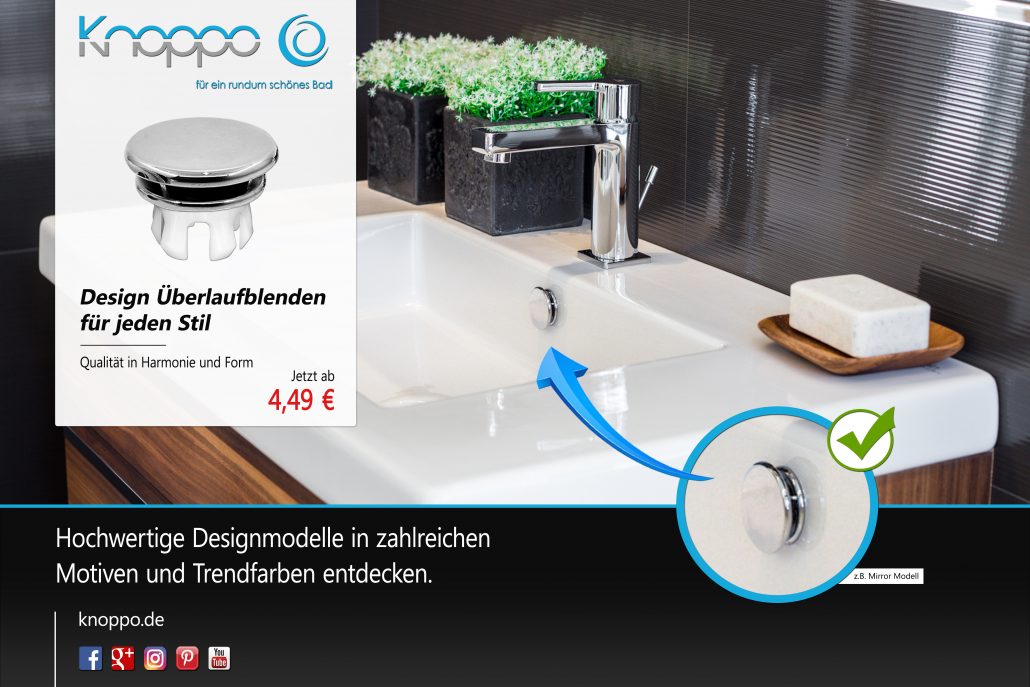 Knoppo Design Überlaufblenden Abdeckung Mirror